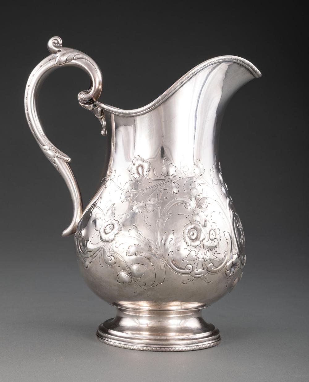 Appraisal: American Silver Repousse Water Pitcher Eaton Gordon Bogert Newburgh NY