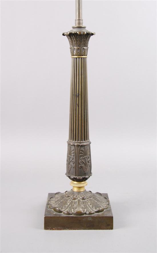 Appraisal: A Cast Metal Lamp Height inches