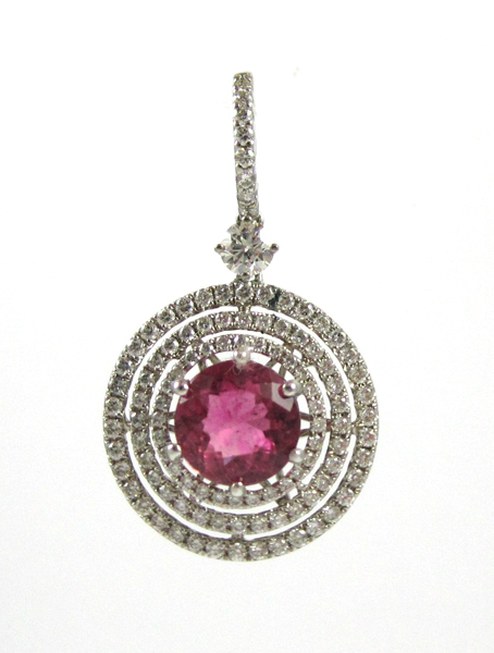 Appraisal: PINK SAPPHIRE AND DIAMOND PENDANT k white gold set with