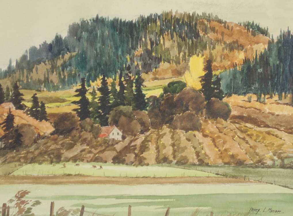 Appraisal: PERCY L MANSER WATERCOLOR ON PAPER Portland Oregon - Central