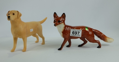 Appraisal: Beswick Fox Standing A and large matt Labrador