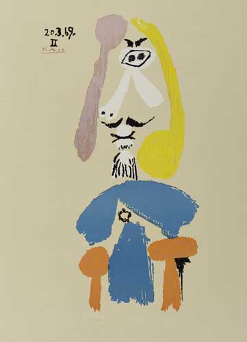 Appraisal: PABLO PICASSO after Les Portraits Imaginaire Color lithograph x mm