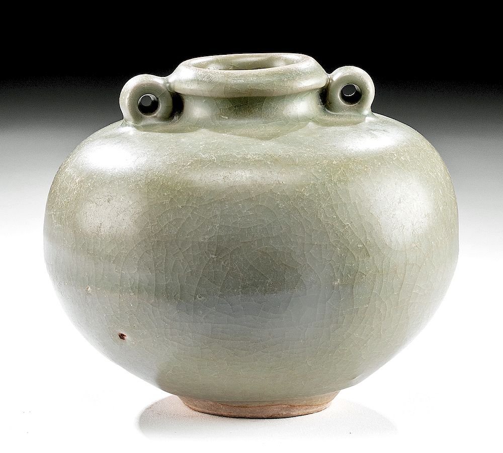 Appraisal: Chinese Ming Dynasty Celadon Pottery Vessel East Asia China Ming