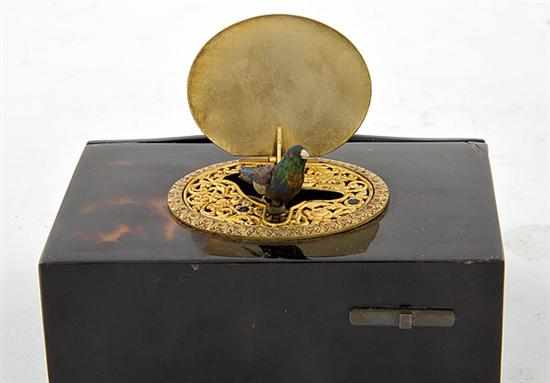 Appraisal: Tortoiseshell singing bird automaton by Bontems Paris last quarter th