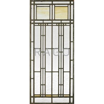 Appraisal: PRAIRIE SCHOOL Leaded glass window early th c x Condition