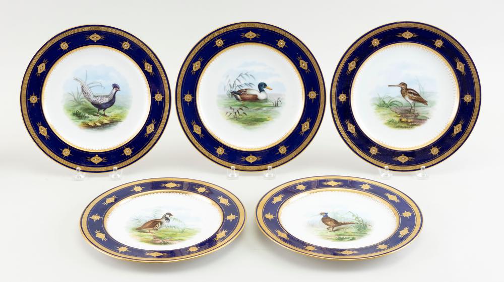 Appraisal: SET OF NINE MINTON PORCELAIN GAME BIRD PLATES LATE TH