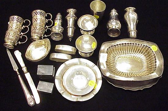 Appraisal: Sterling Cartier salver engraved presentation five pierced nut dishes monogrammed