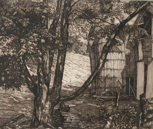 Appraisal: New England Farm Scene Lucioni Luigi American - etching a