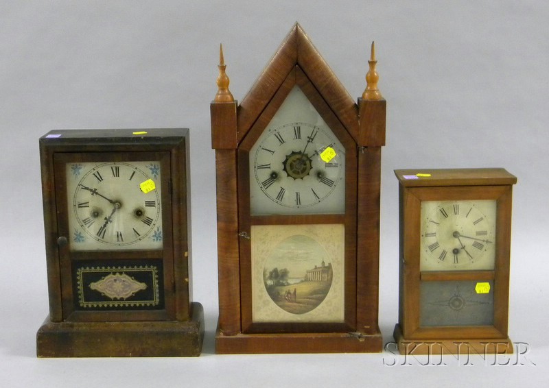 Appraisal: Three Thirty-hour Connecticut Shelf Clocks including a timepiece by S