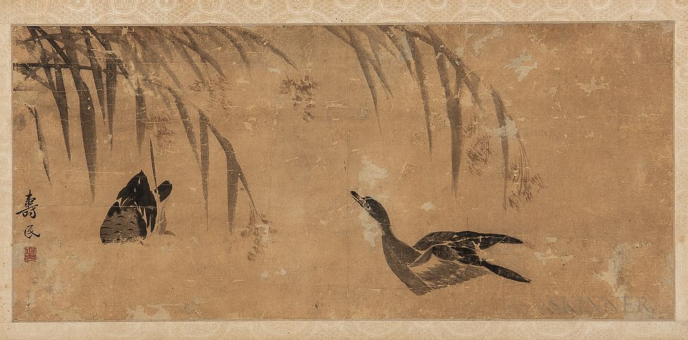 Appraisal: Painting Depicting Geese Painting Depicting Geese China in the manner