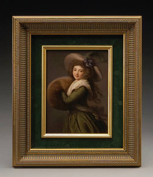 Appraisal: A Berlin KPM porcelain portrait plaque Madame Mol -Raymond after