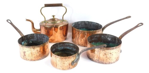 Appraisal: thC and later copper wares comprising copper kettle cm high