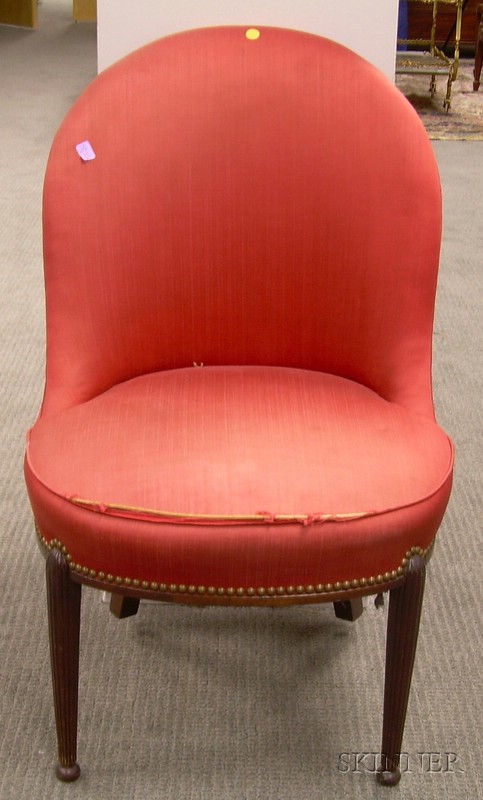 Appraisal: Neoclassical Upholstered Mahogany Parlor Chair