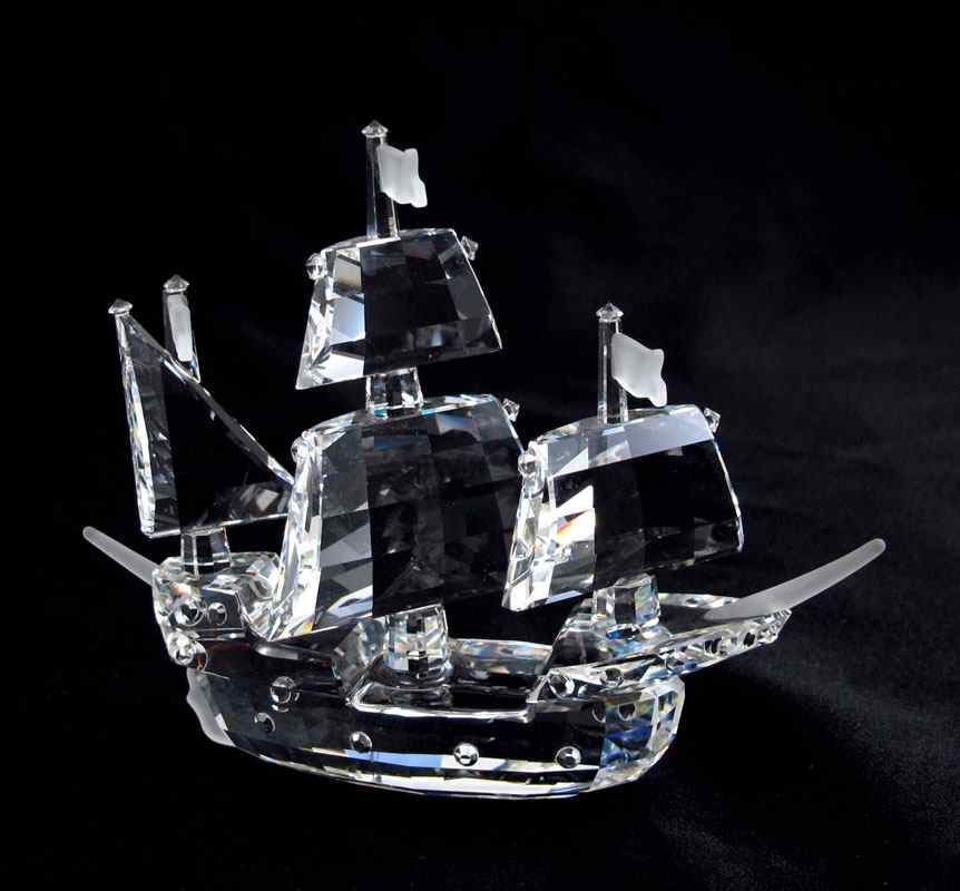 Appraisal: SWAROVSKI CRYSTAL TALL SHIP SANTA MARIA G Stamey issued retired