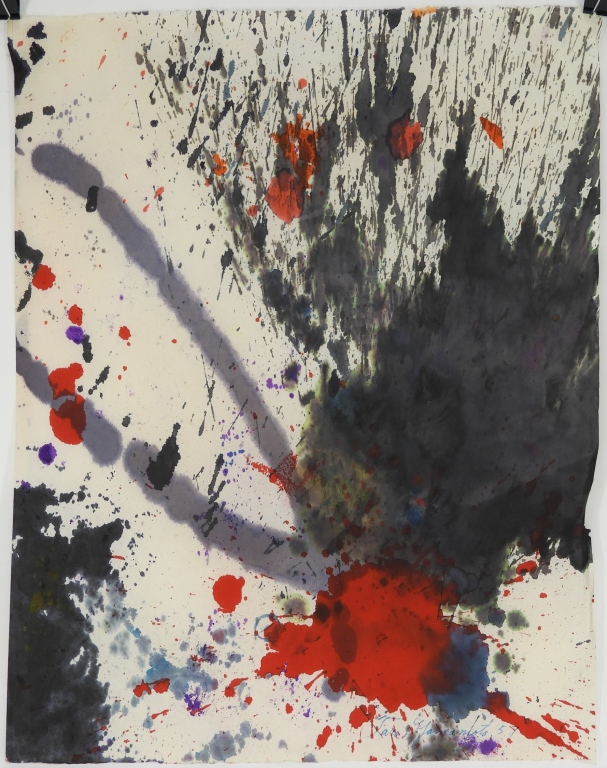 Appraisal: TARO YAMAMOTO ABSTRACT EXPRESSIONIST WC PAINTING Connecticut New York Massachusetts