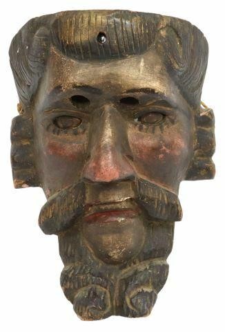 Appraisal: Vintage carved and polychrome painted wood dance mask Guerrero Mexico