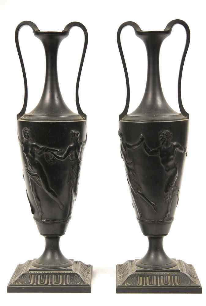 Appraisal: PAIR FRENCH NEO-CLASSICAL BRONZE URNS - French Bronze Neo-Classical Urns