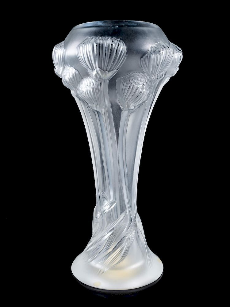 Appraisal: A Lalique Frosted Glass Vase TH CENTURY ' A Lalique