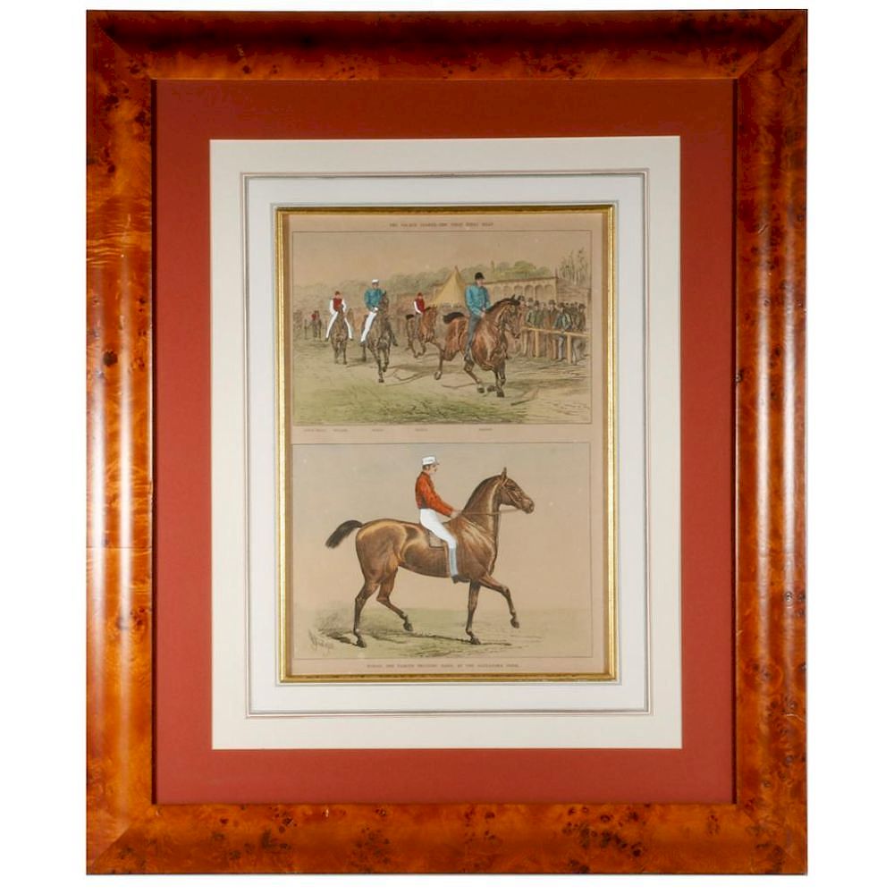 Appraisal: A pair of framed th century racing prints A pair