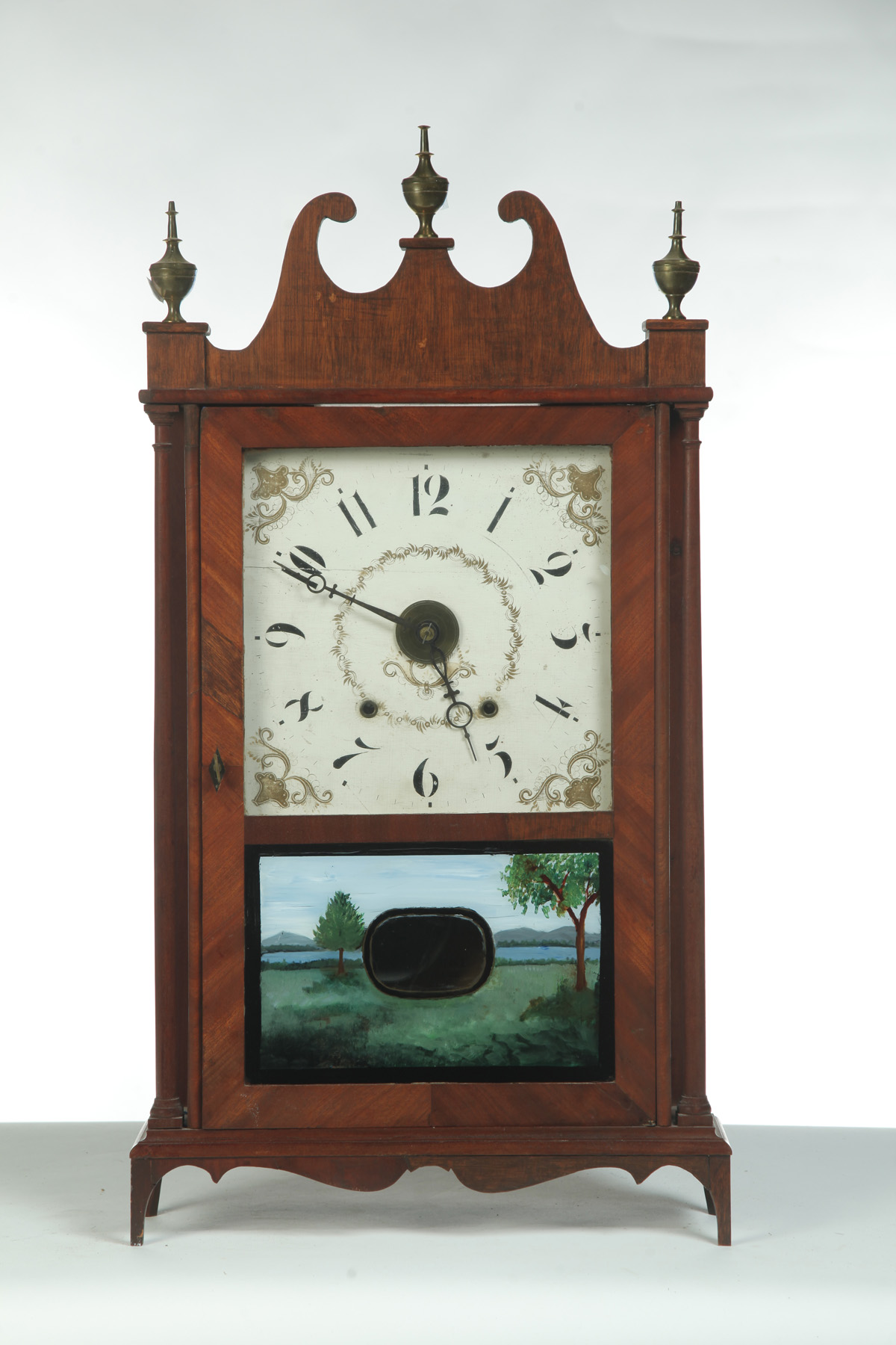 Appraisal: ELI TERRY AND SONS PILLAR AND SCROLL MANTEL CLOCK American