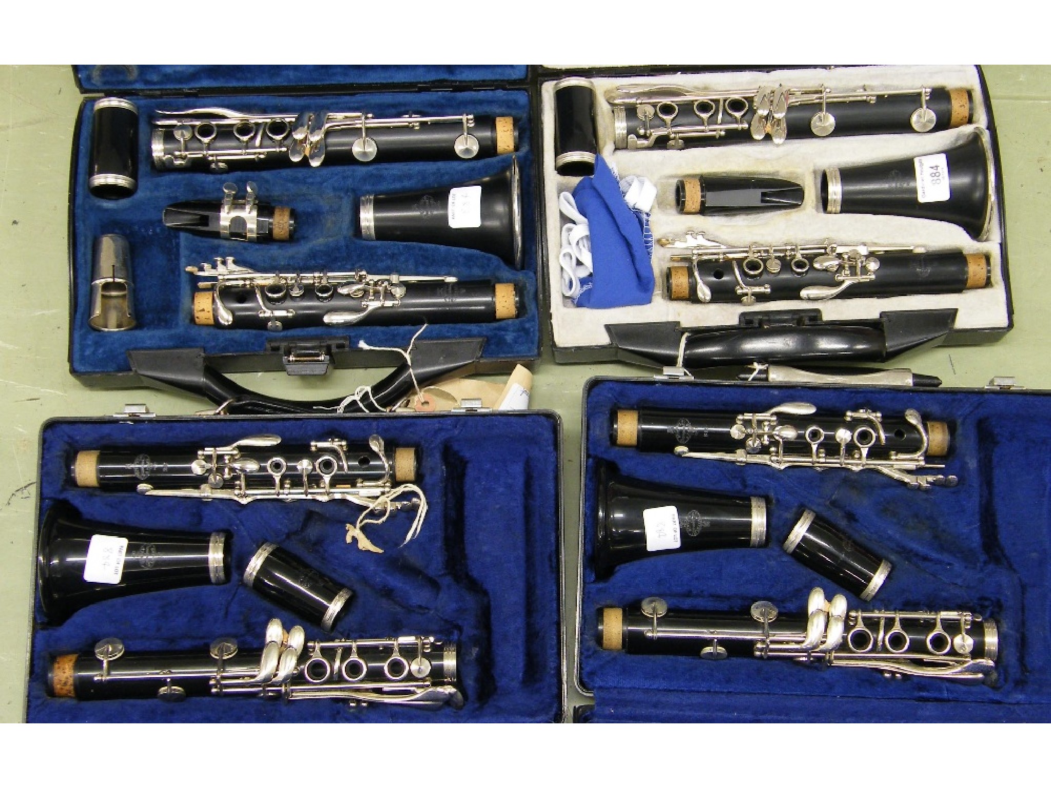 Appraisal: Four Buffet Crampon B clarinets all cased at fault