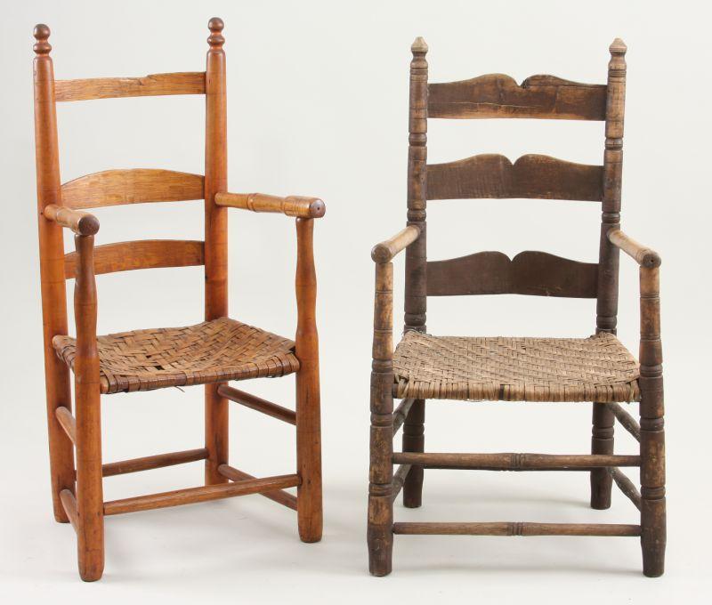 Appraisal: Two NC Arm Chairs early th c the first Alamance