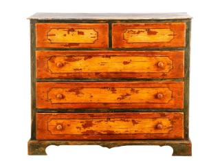 Appraisal: American Rustic Painted Pine Dresser American mid to late th