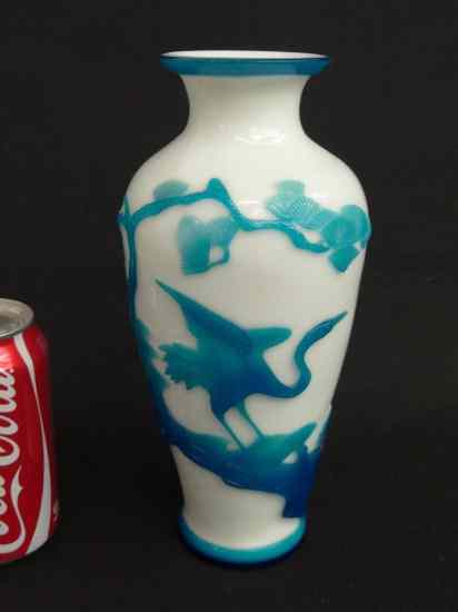 Appraisal: Asian Peking vase with applied glass decoration '' Ht