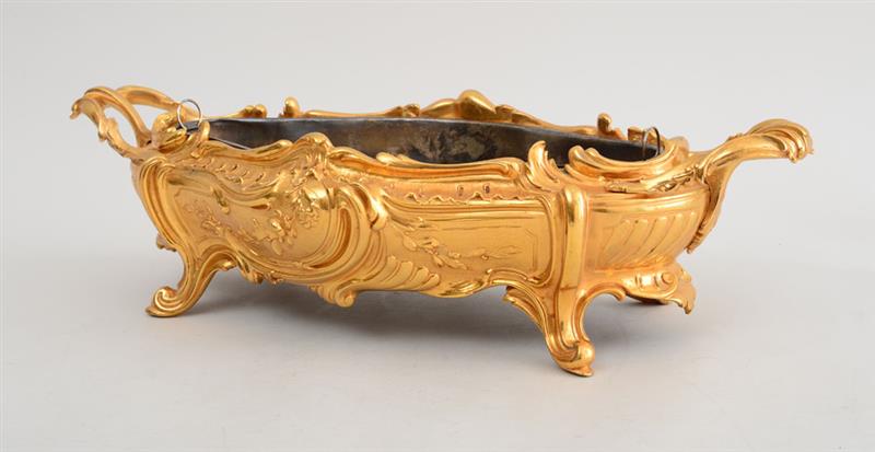 Appraisal: LOUIS XV STYLE GILT-METAL CENTERPIECE The two-handled low bowl with