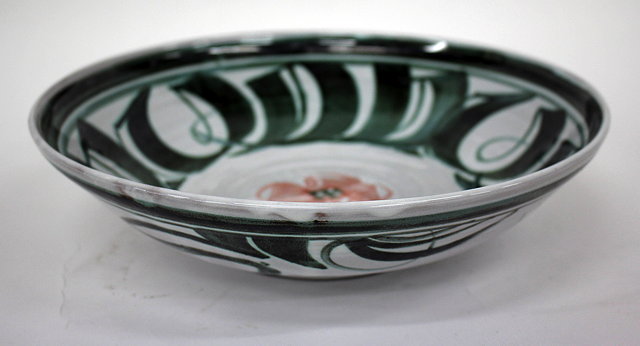 Appraisal: A GREEN GLAZED ALDERMASTON POTTERY BOWL with makers mark to