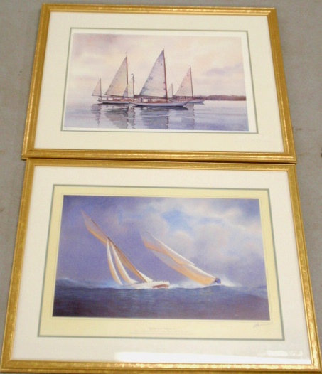 Appraisal: - Two framed and matted sailing prints- Vigilant and Valkyrie