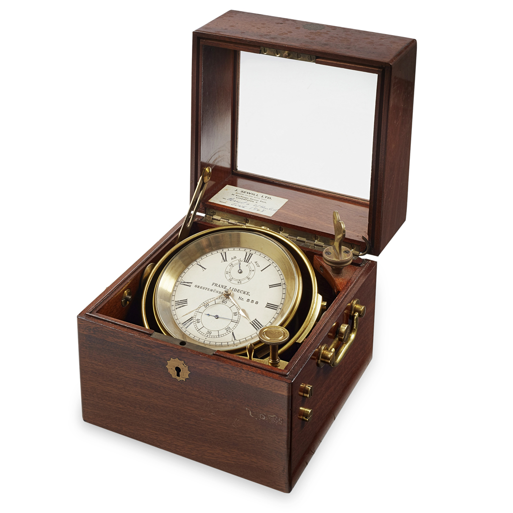 Appraisal: GERMAN CASED BRASS MARINE CHRONOMETER BY FRANZ LIDECKE GEESTEM NDE