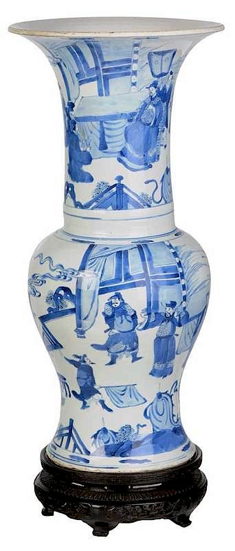 Appraisal: A Fine Kangxi Blue and White Yen Yen Vase Chinese