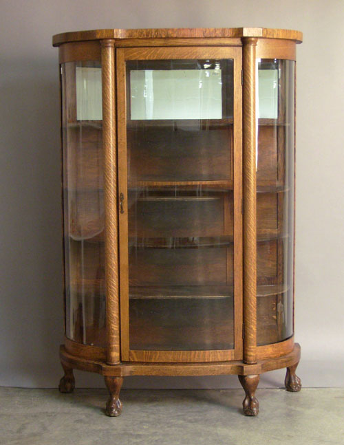 Appraisal: Oak china cabinet ca h x w