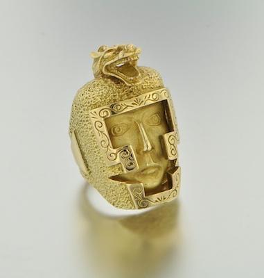 Appraisal: An Italian k Gold Warrior Ring k yellow gold cast