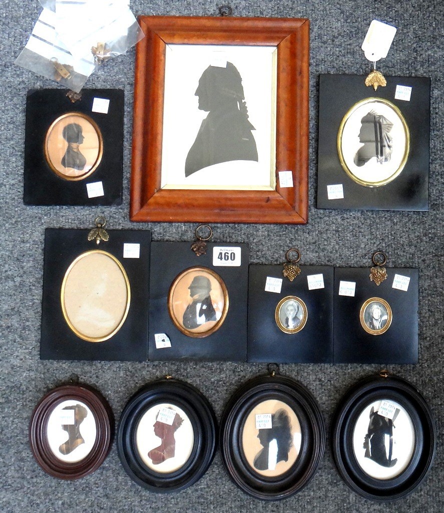 Appraisal: A group of ten th and th century silhouettes and