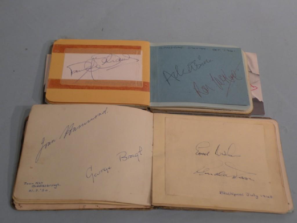 Appraisal: Two autograph books bearing the signatures of the Bachelors Sandie