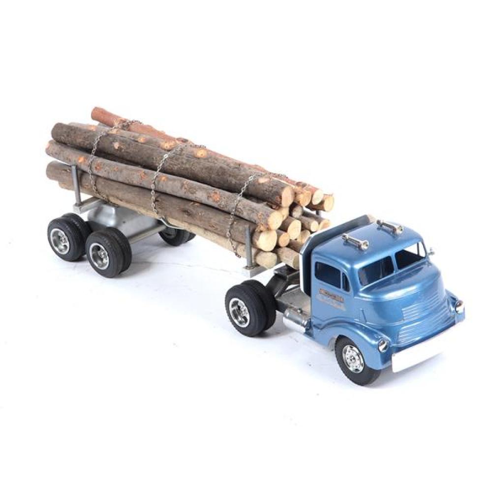 Appraisal: SMITH MILLER PRESSED STEEL LUMBER TRUCK WITH BLUE CAB AND