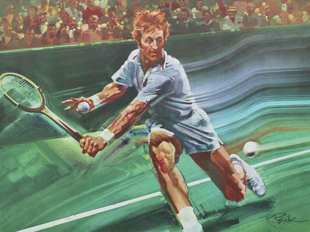 Appraisal: LIVING LEGENDS LITHOGRAPH OF ROD LAVER FOR SPORTS ILLUSTRATED Sight