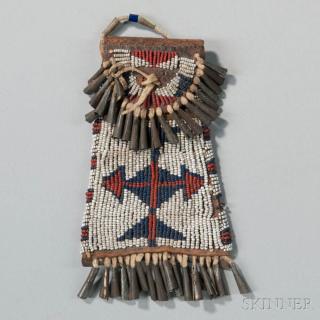 Appraisal: Cheyenne Strike-a-Light Pouch c s beaded on the front in