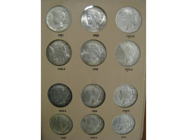 Appraisal: Complete Uncirculated Peace Dollar Set - -S all mints in