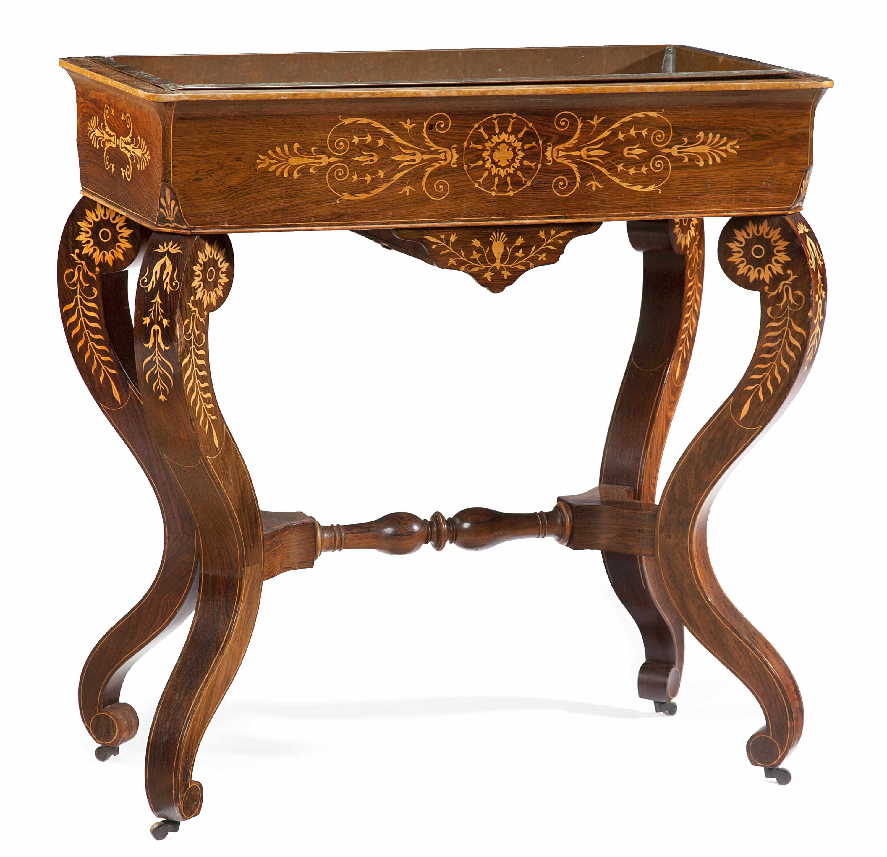 Appraisal: A Charles X marquetry inlaid rosewood jardinire second quarter th