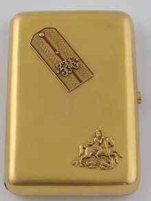 Appraisal: A Russian standard gold lady's cigarette case with St George