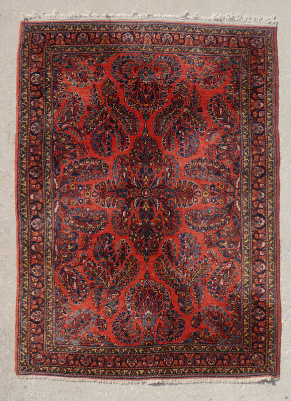 Appraisal: SEMI-ANTIQUE PERSIAN SAROUK HAND KNOTTED WOOL RUG ' '' x