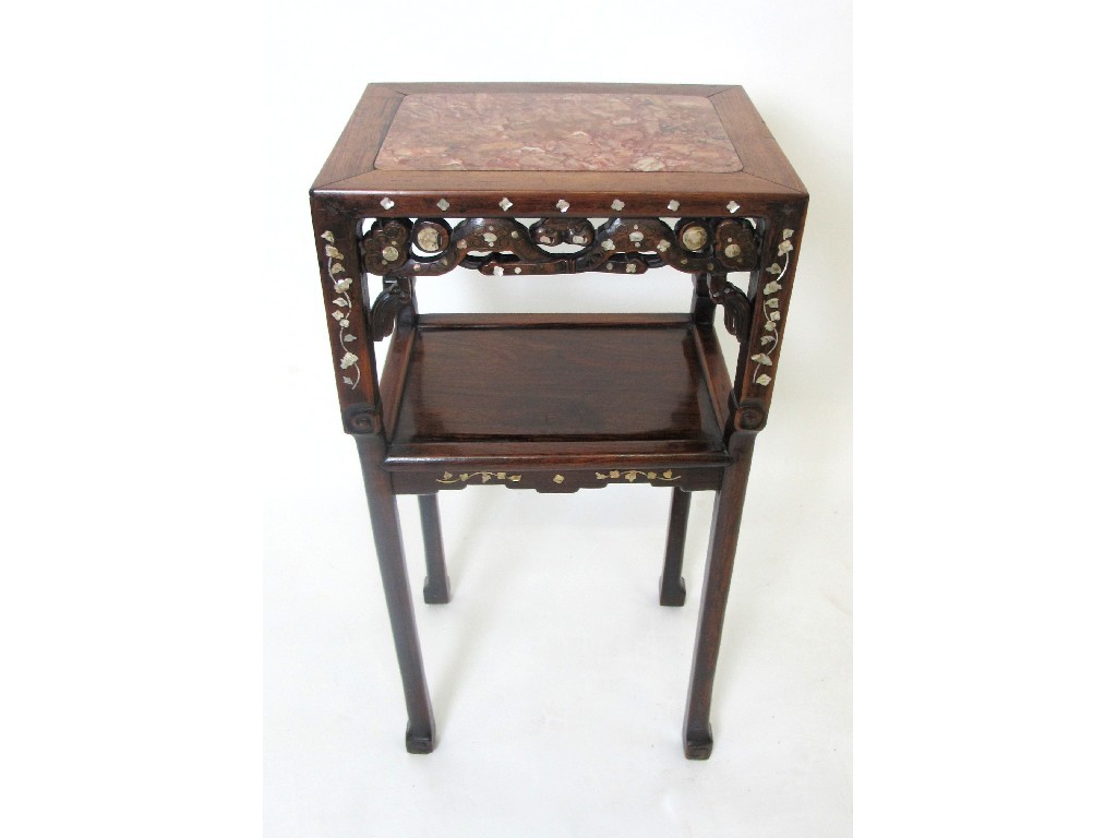 Appraisal: A late th Century Chinese rosewood two tier table of