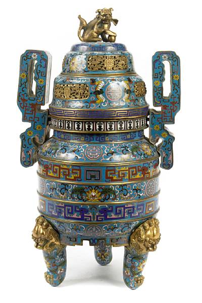 Appraisal: A Chinese cloisonne lidded vase height in