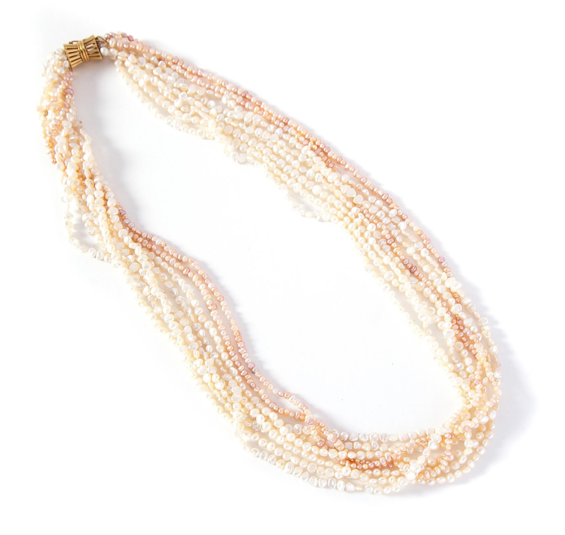 Appraisal: MULTI-STRAND PEARL NECKLACE Japanese mid-late th century Eight-strand necklace of