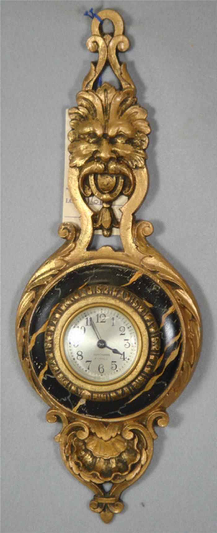 Appraisal: Seth Thomas j decorative wall clock composition case with lion