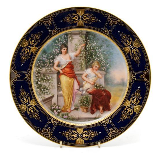 Appraisal: Royal Vienna Cabinet Plate Bluthenregen centered with two maidens in