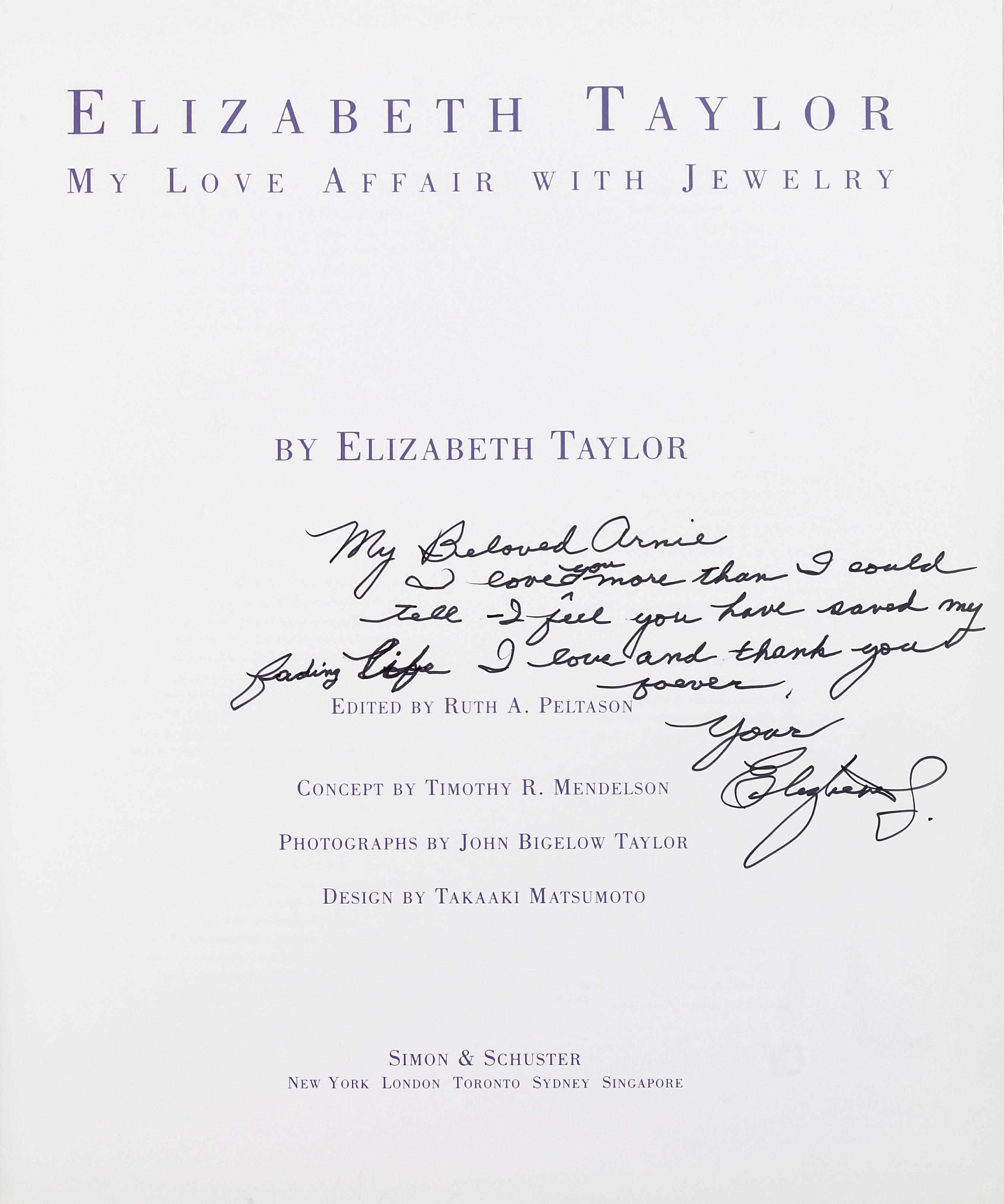 Appraisal: Elizabeth Taylor's Elizabeth Taylor My Love Affair with Jewelry inscribed